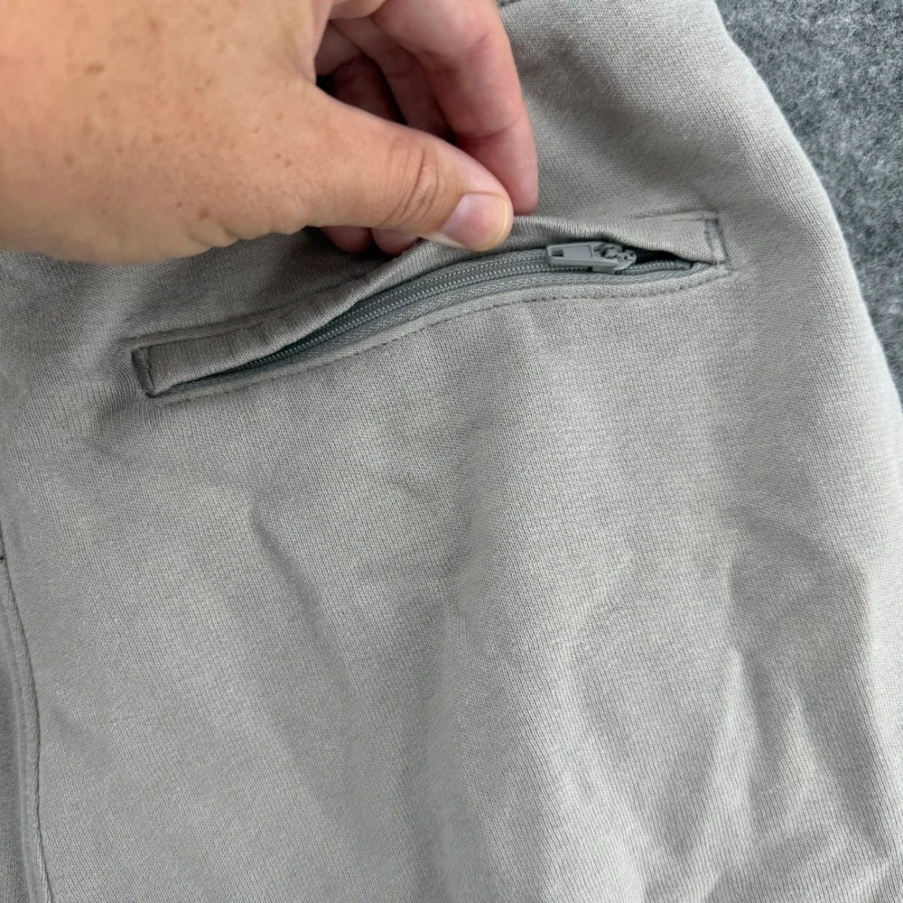 Abercrombie & Fitch Sweat Shorts Mens S Tan Embossed Logo Fleece Drawstring - Picture 11 of 16